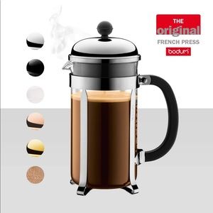 Bodum 1928-16US4 Chambord French Press Coffee Maker, 1 Liter, 34 Ounce, Chrome